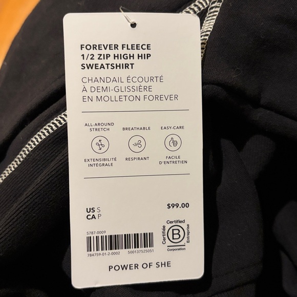 Athleta Forever Fleece 1/2 zip high hip sweatshirt - Picture 6 of 9